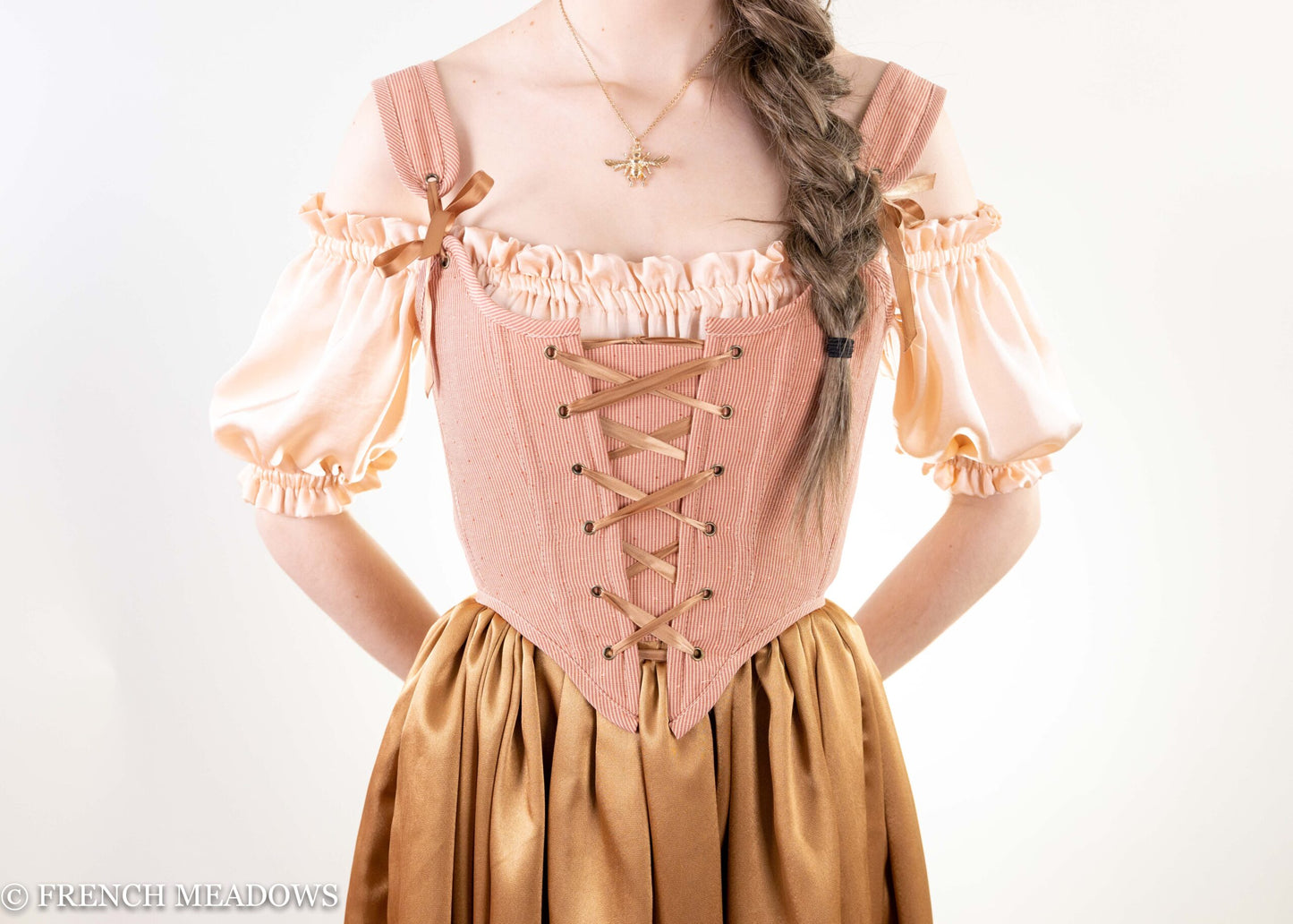 Handmade Rose Gold & Swiss Dot Renaissance Bodice