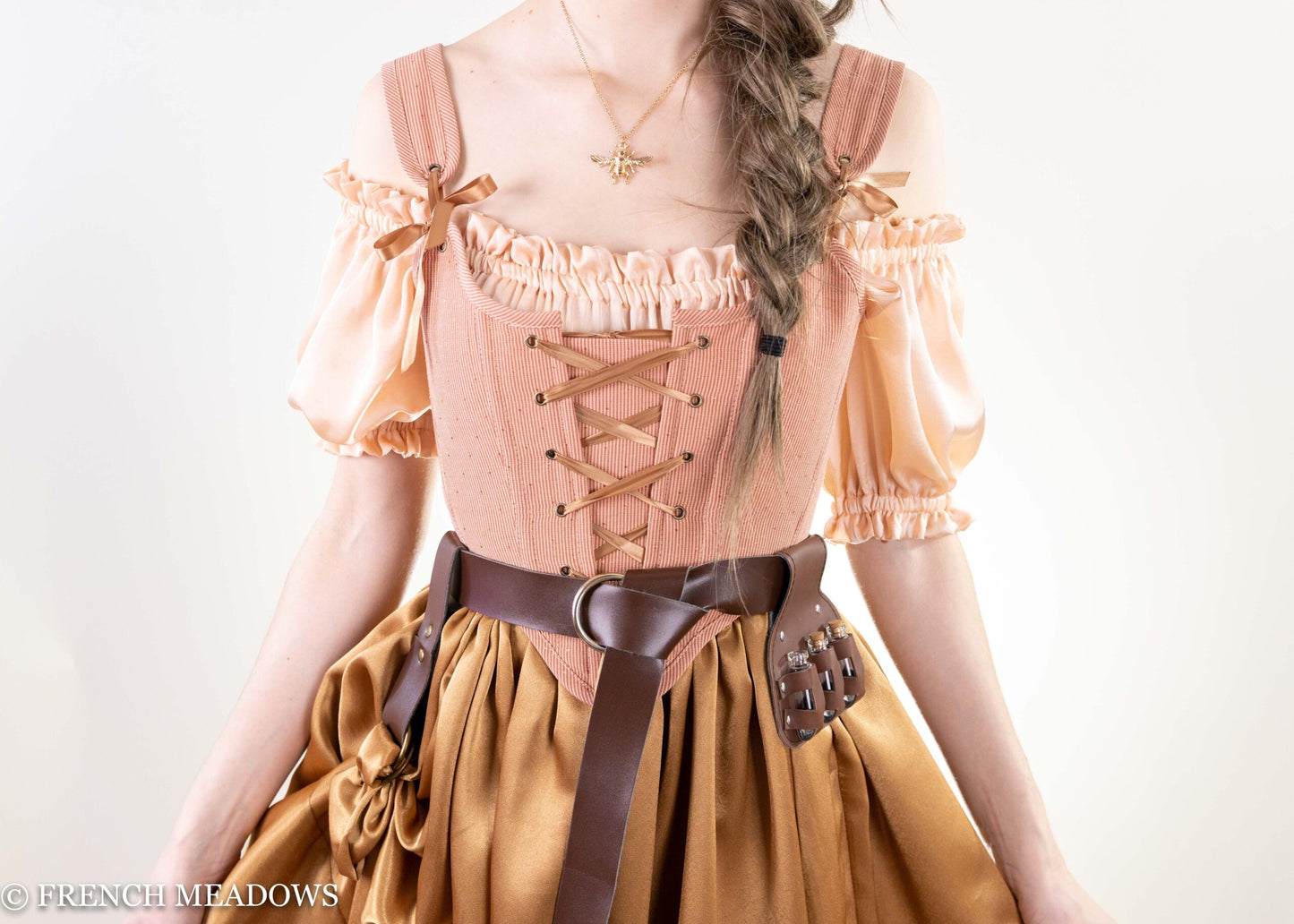 Handmade Rose Gold & Swiss Dot Renaissance Bodice