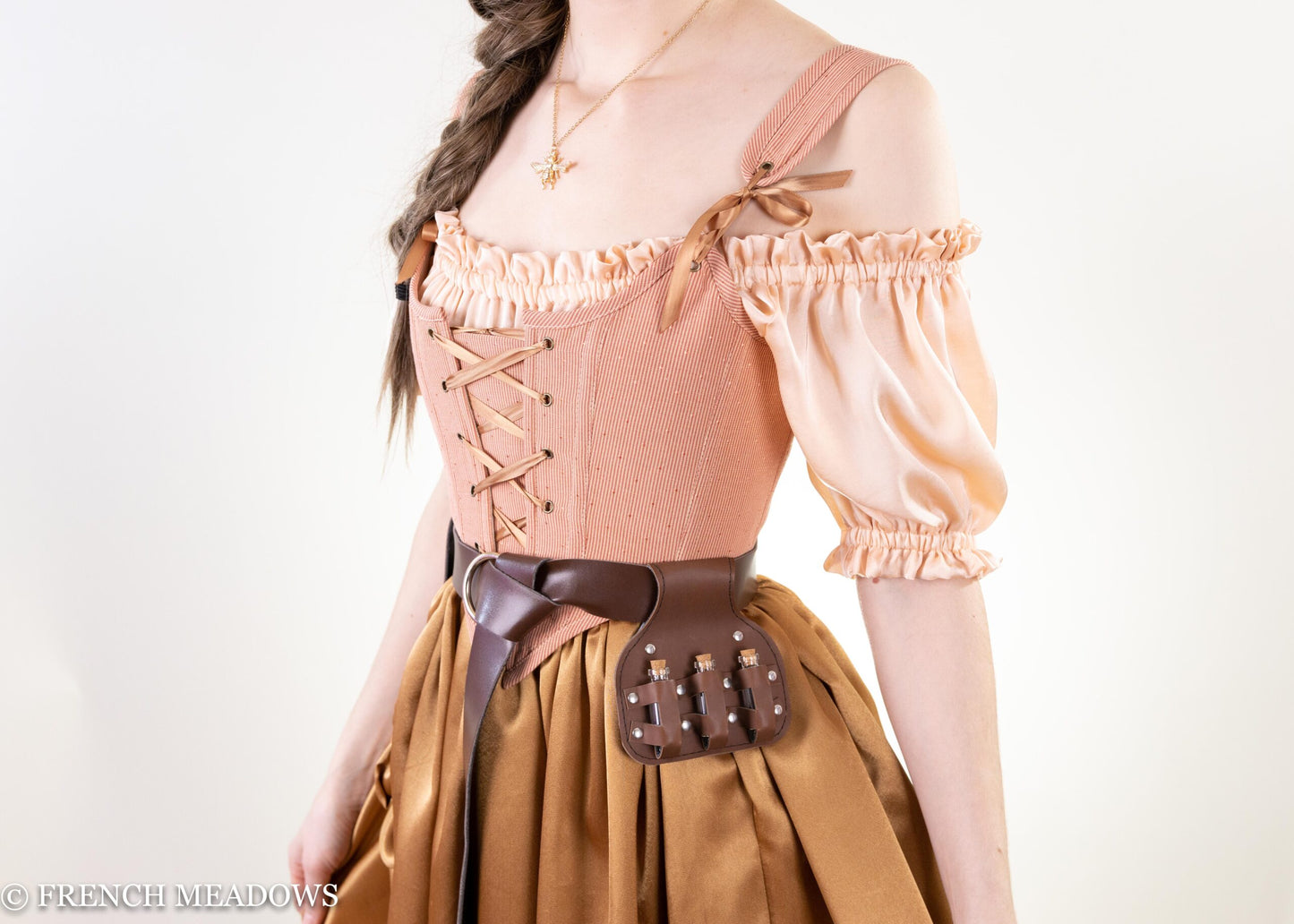 Handmade Rose Gold & Swiss Dot Renaissance Bodice