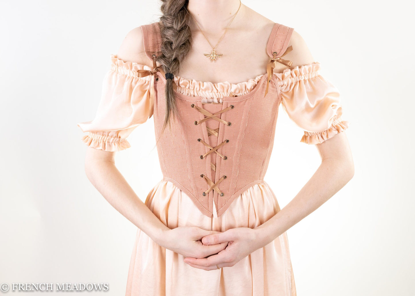 Handmade Rose Gold & Swiss Dot Renaissance Bodice