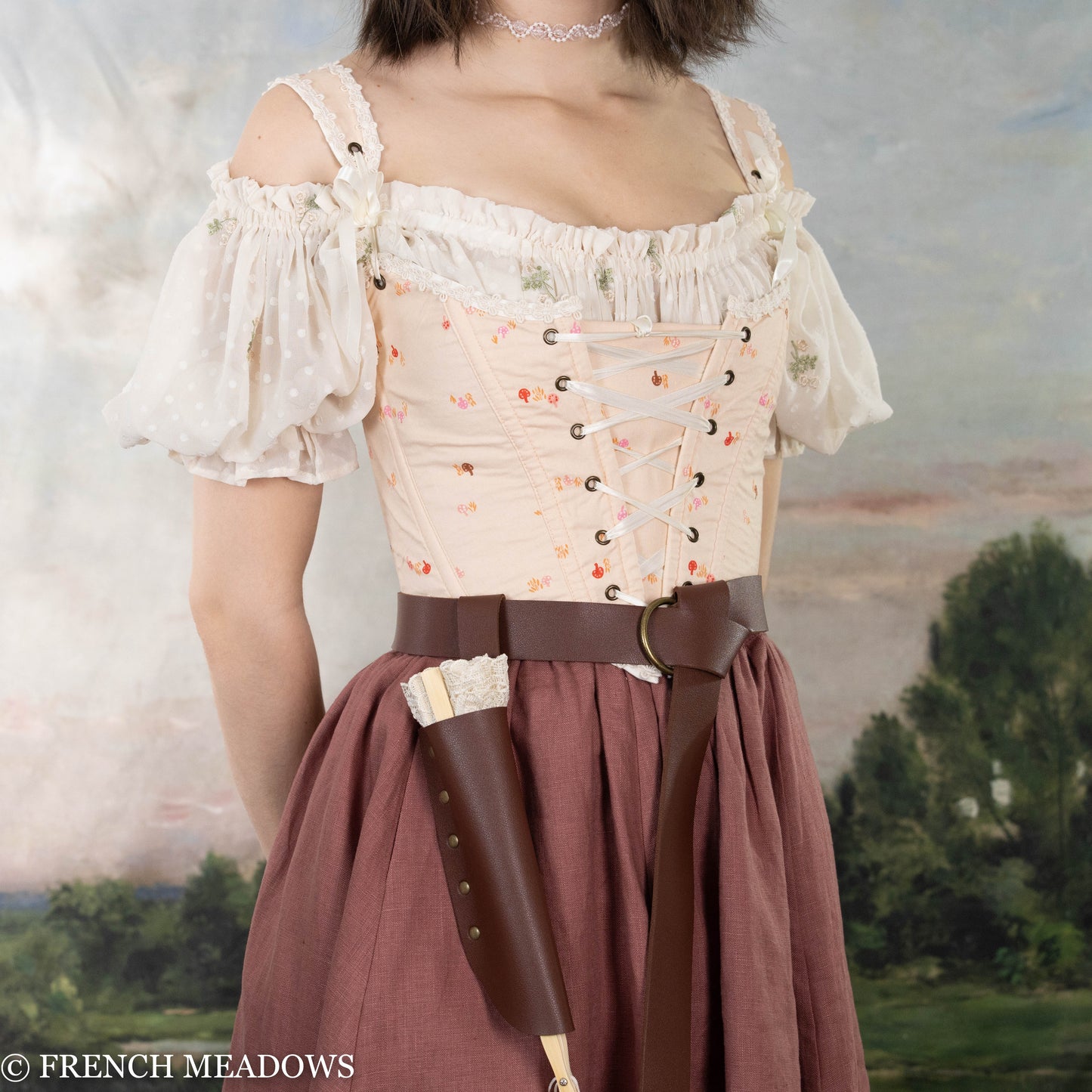 READY TO SHIP Ditsy Mushroom Renaissance Bodice