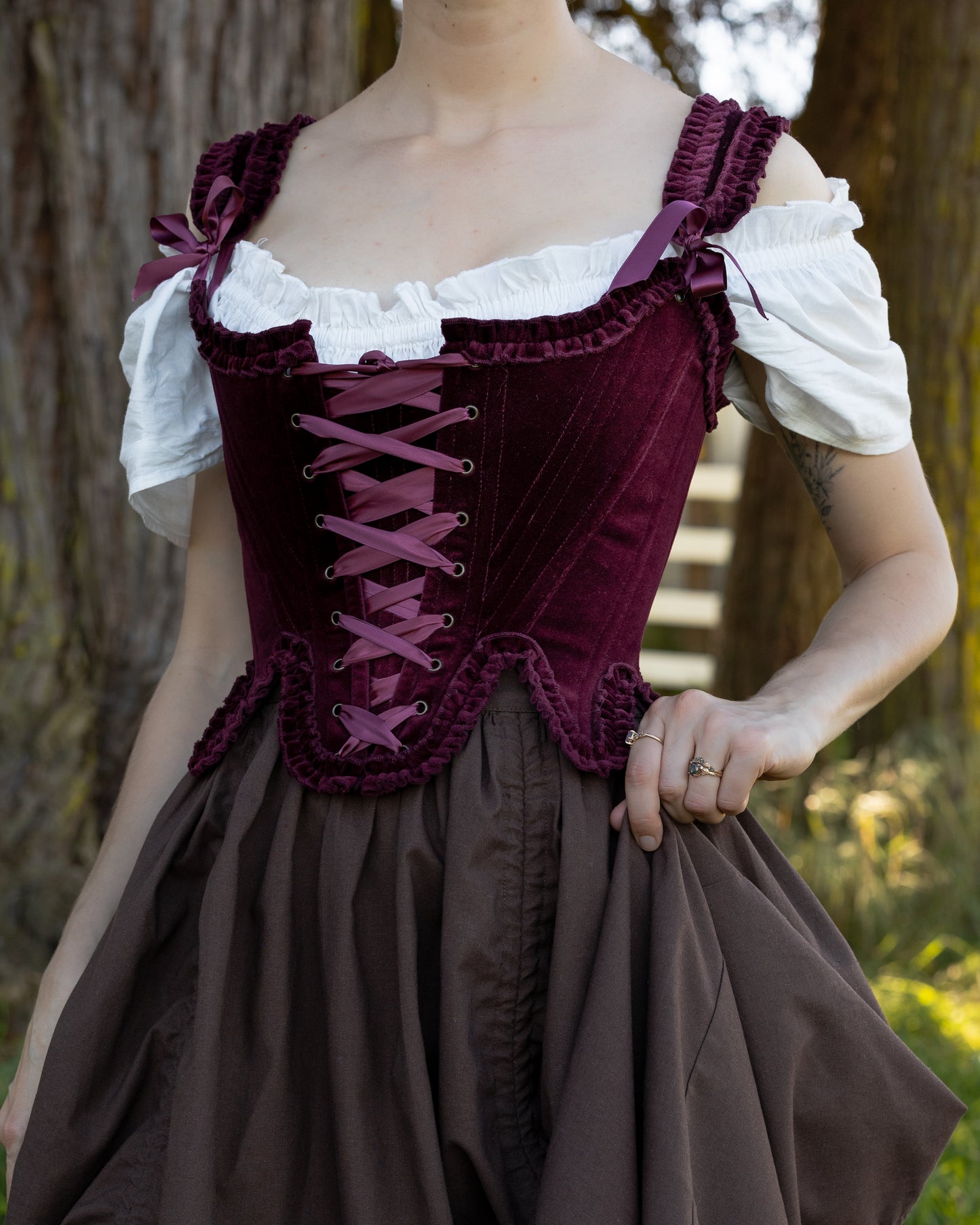 Plum Velvet 18th Century Stays
