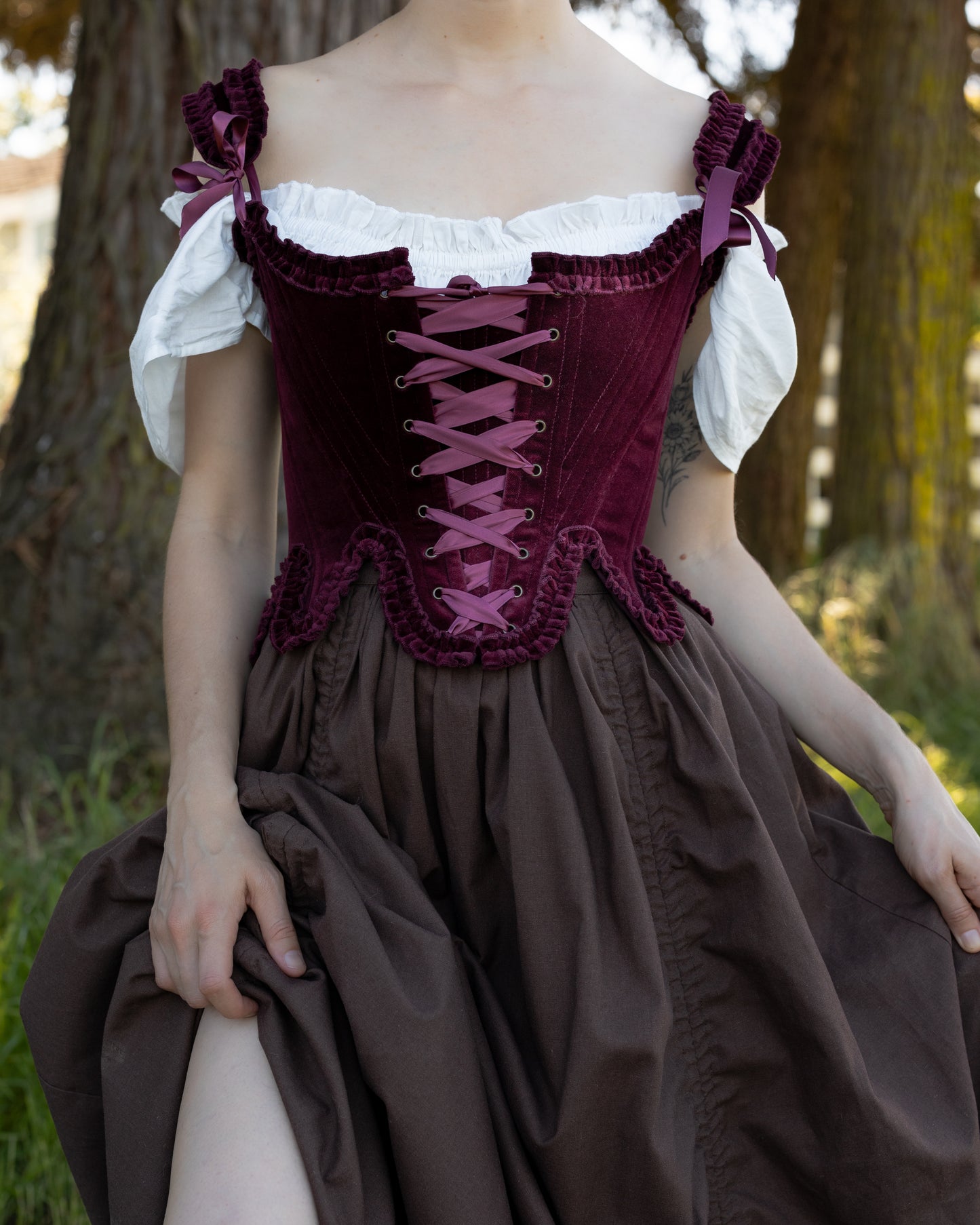 Plum Velvet 18th Century Stays