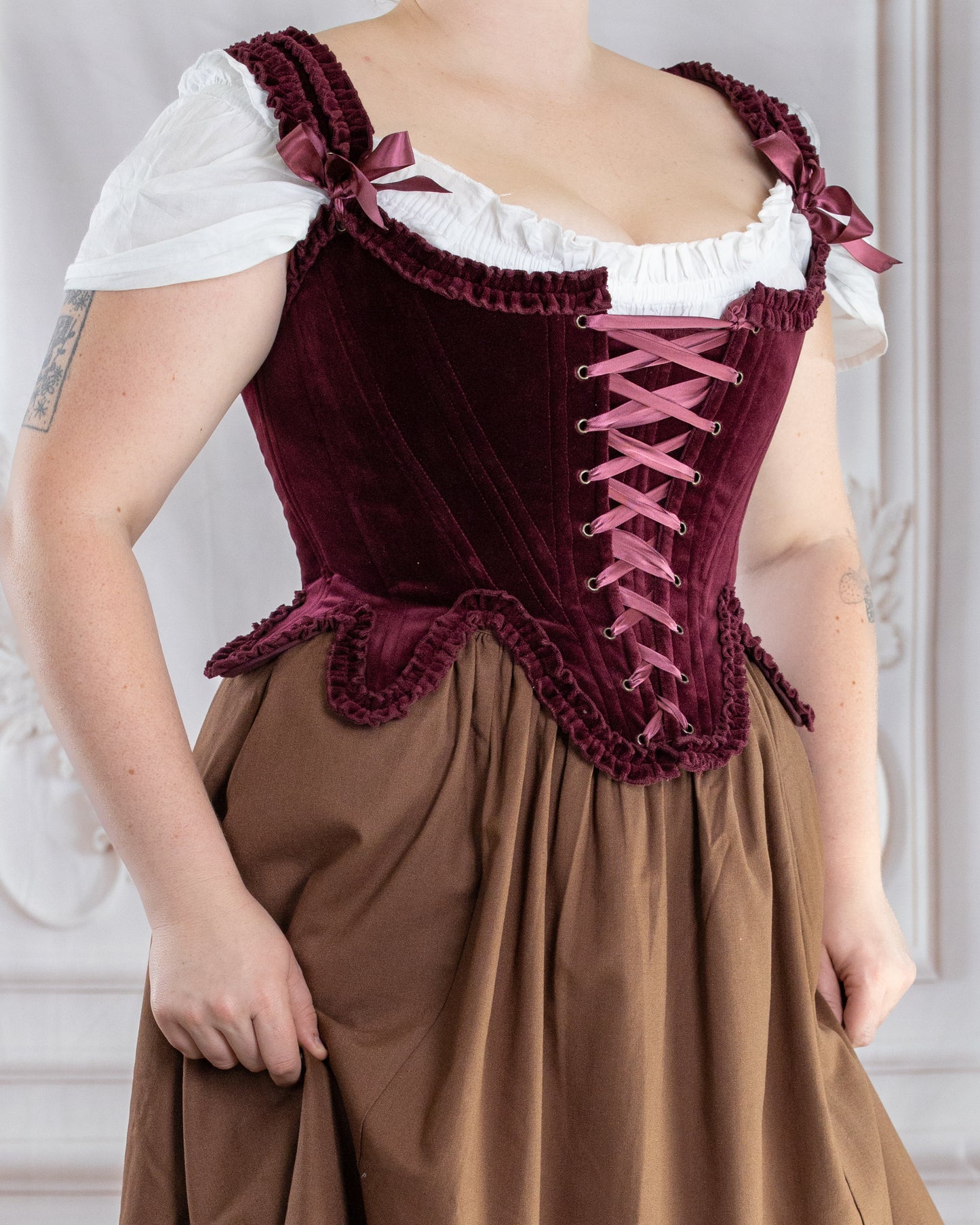Plum Velvet 18th Century Stays
