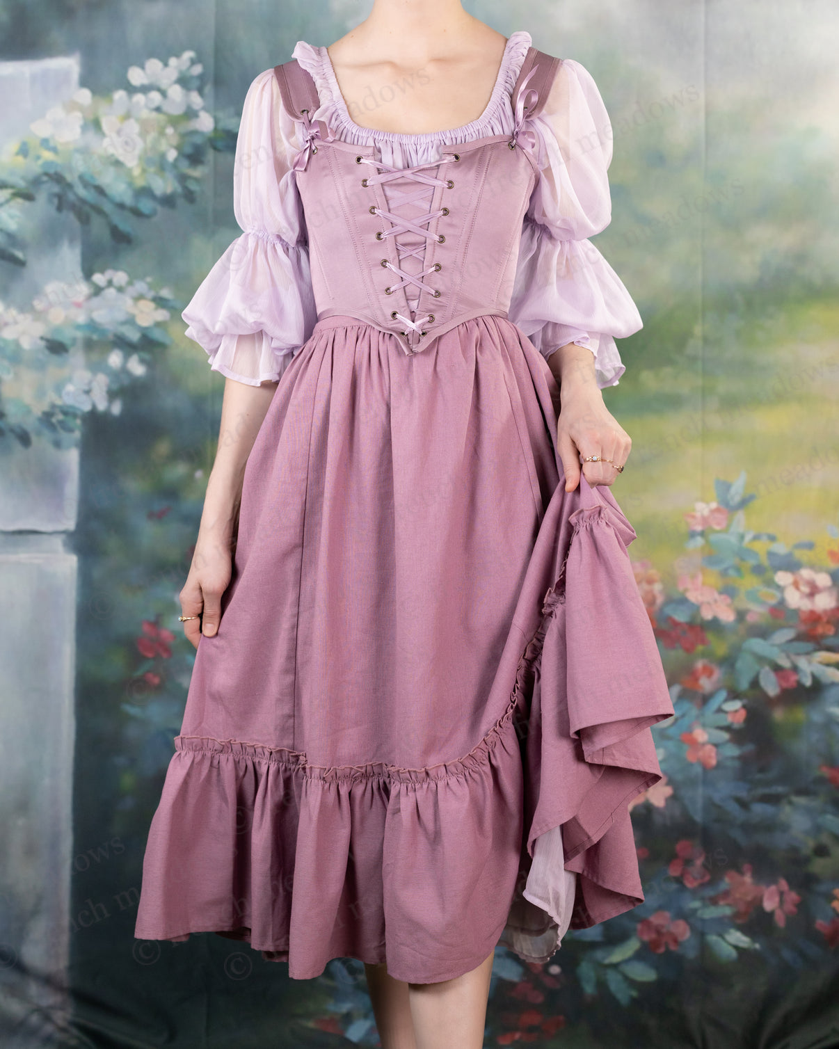 Purple Contour Drape Corset Set