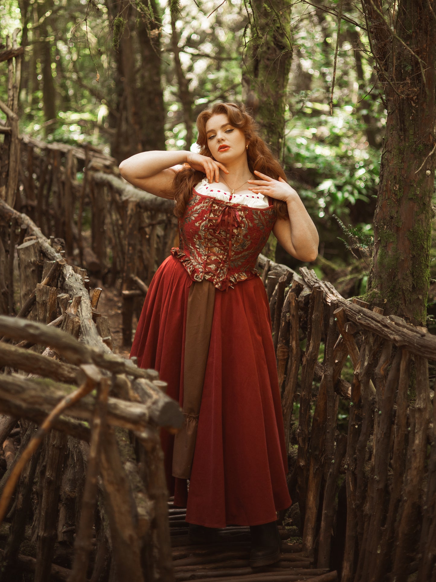 Red Cotton Underbust Dress