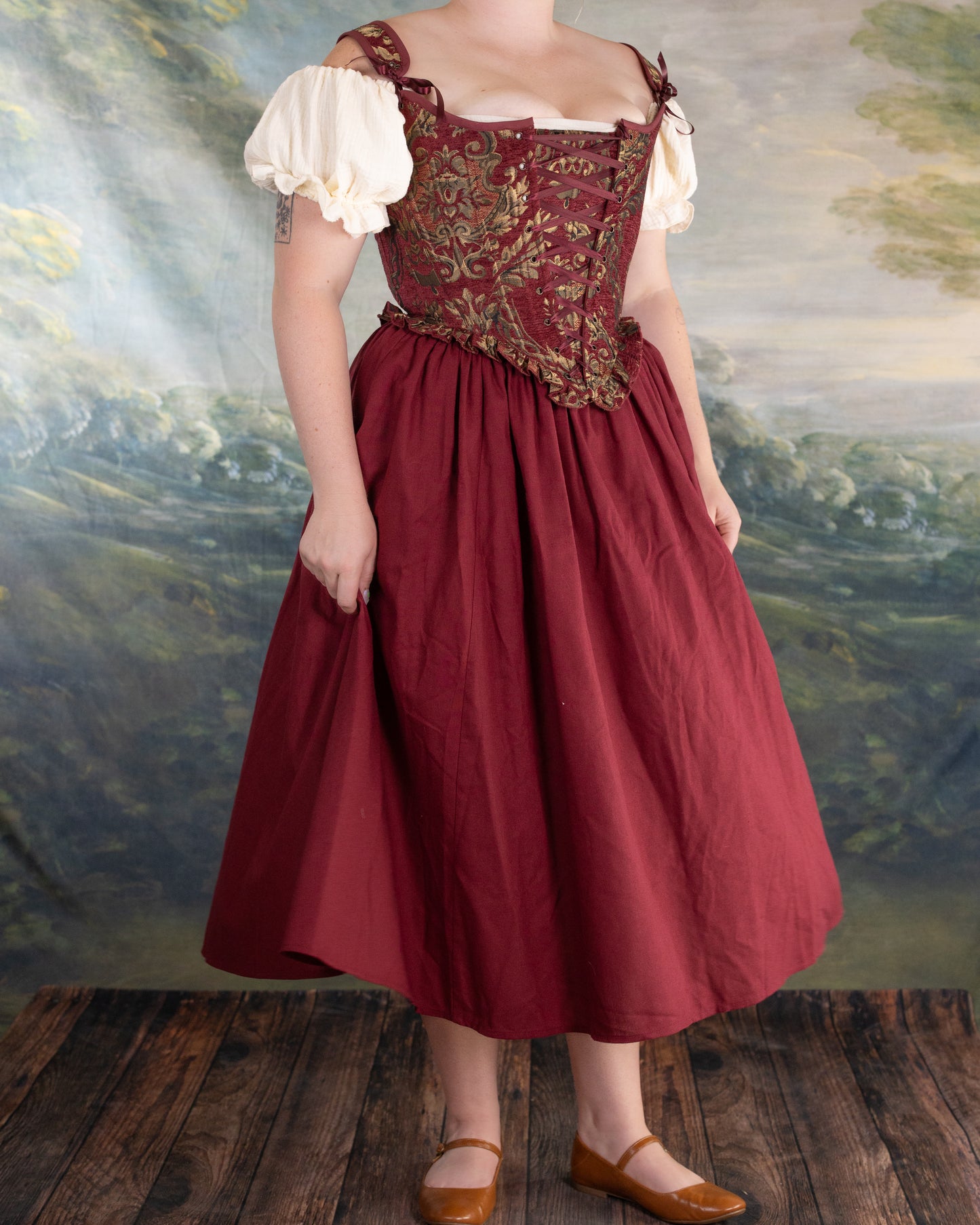 Red and Gold Chenille Ballerina Stays