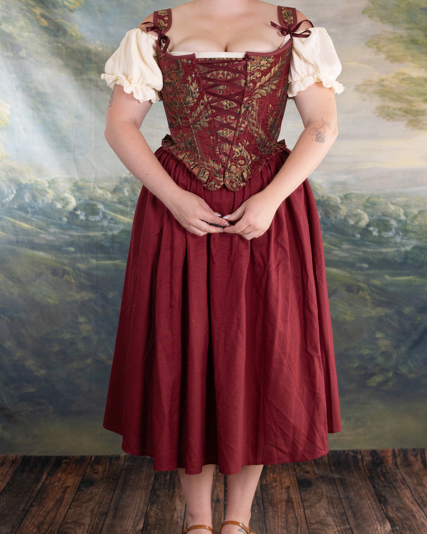 Red and Gold Chenille Ballerina Stays
