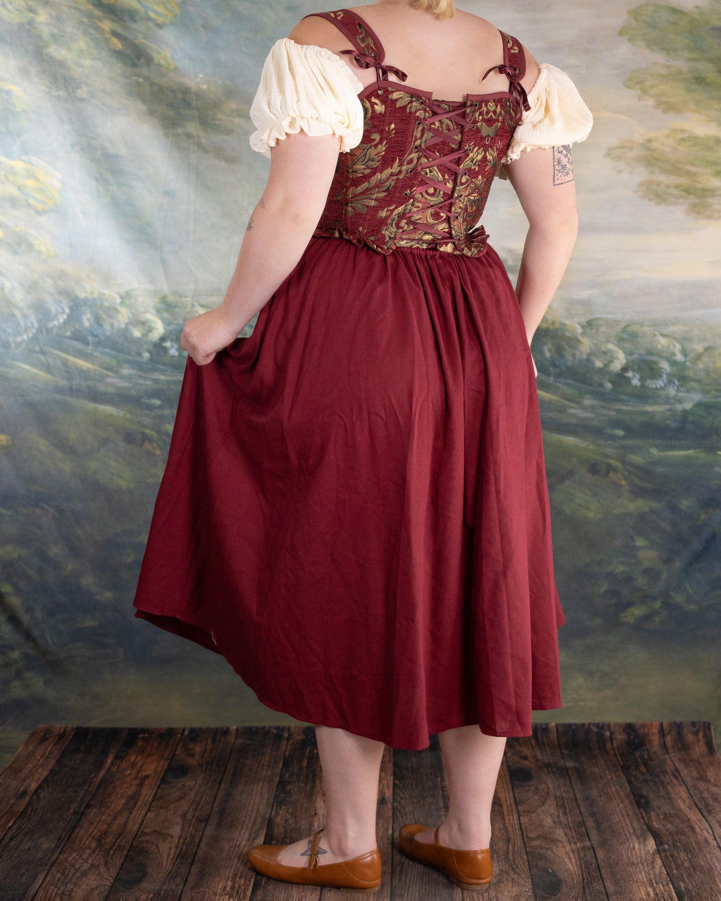 Red and Gold Chenille Ballerina Stays
