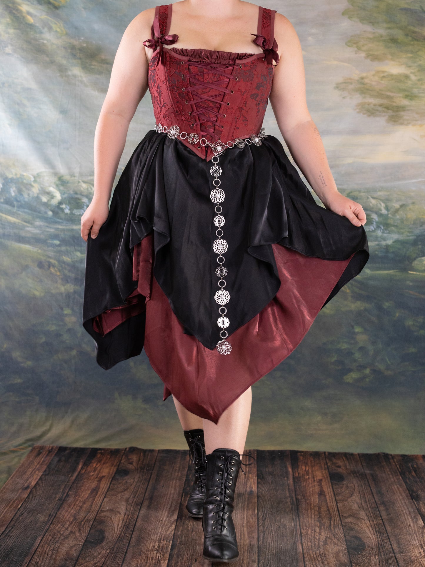 Dark Red Flutter Dress