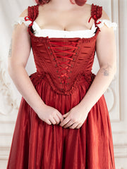 Red Satin 18th Century Stays