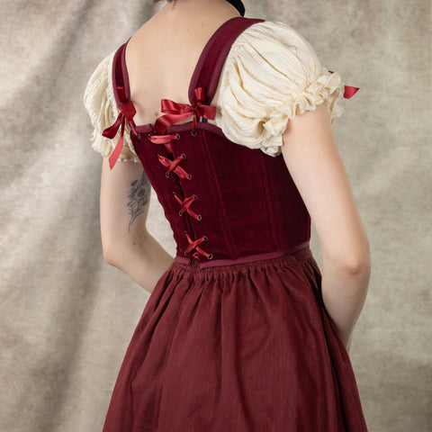 Dark Red Velvet Corset Top