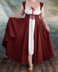 Red Cotton Underbust Dress
