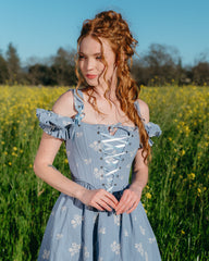 Regency Blue Floral Corset