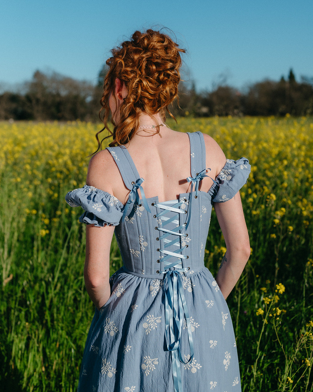 Regency Blue Floral Corset