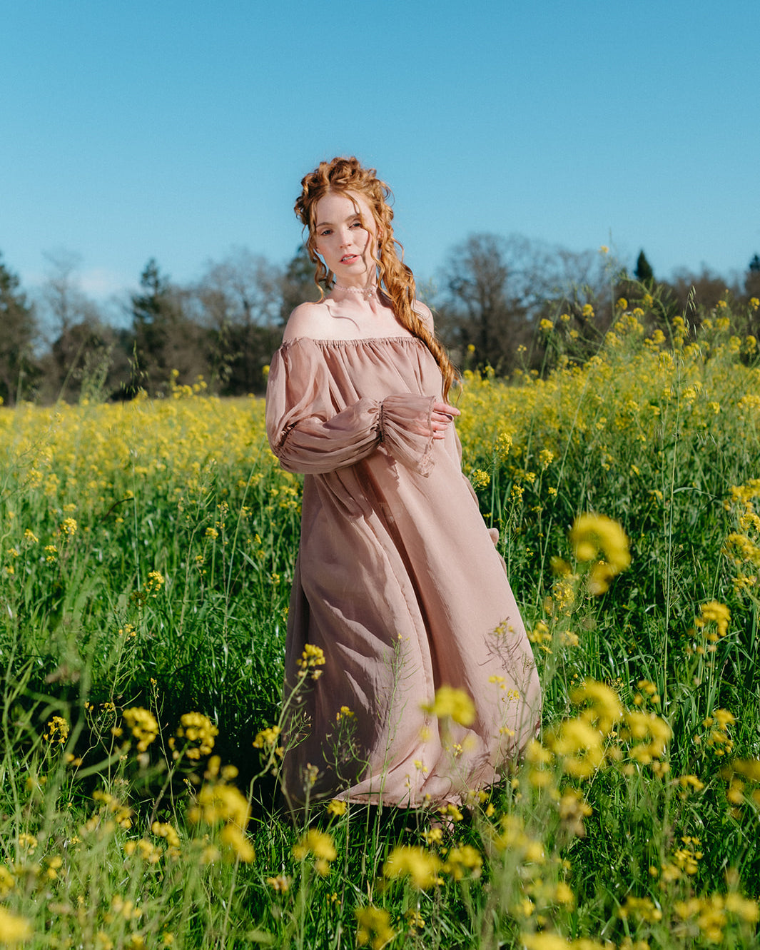 Rose Chiffon Chemise