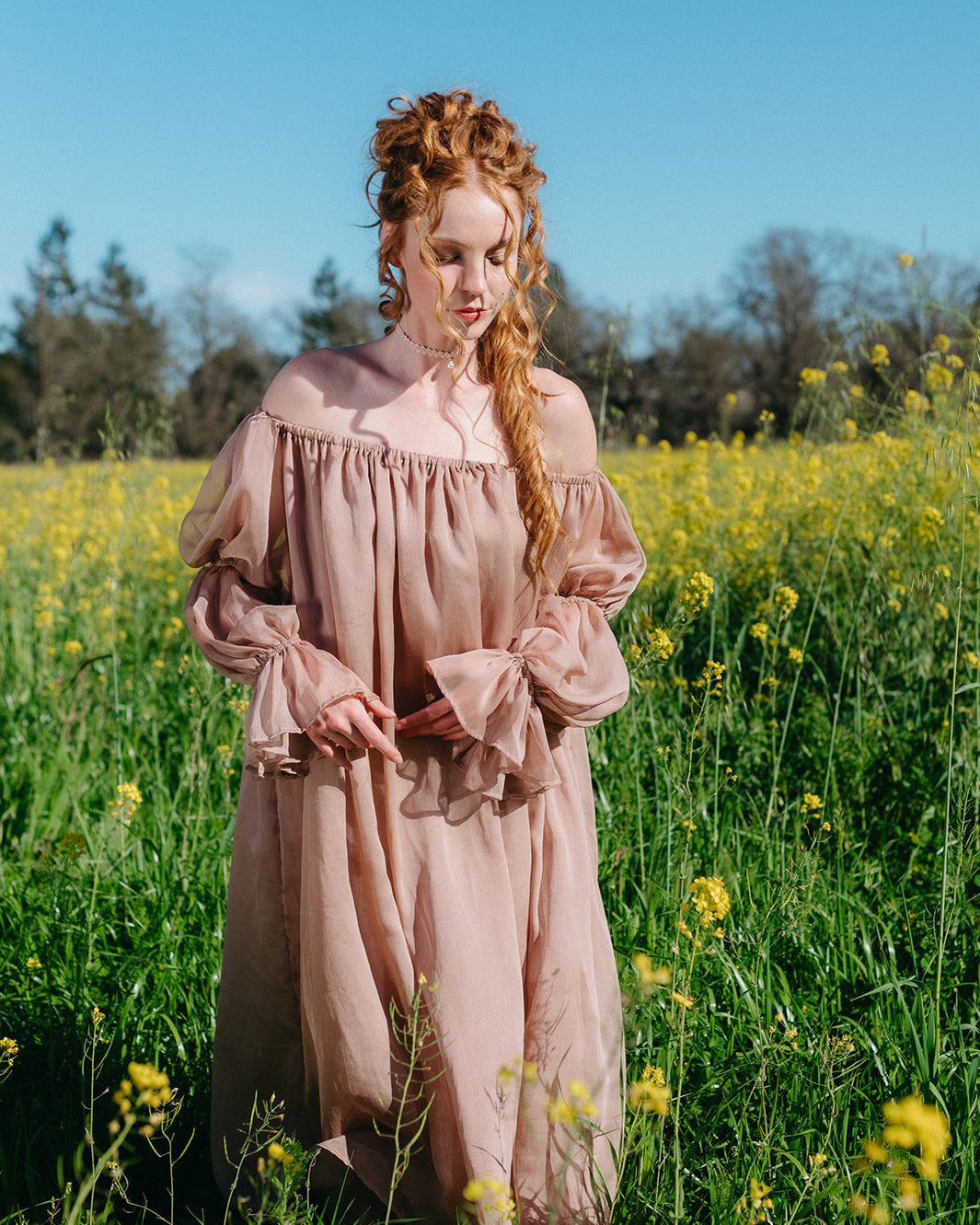 Rose Chiffon Chemise