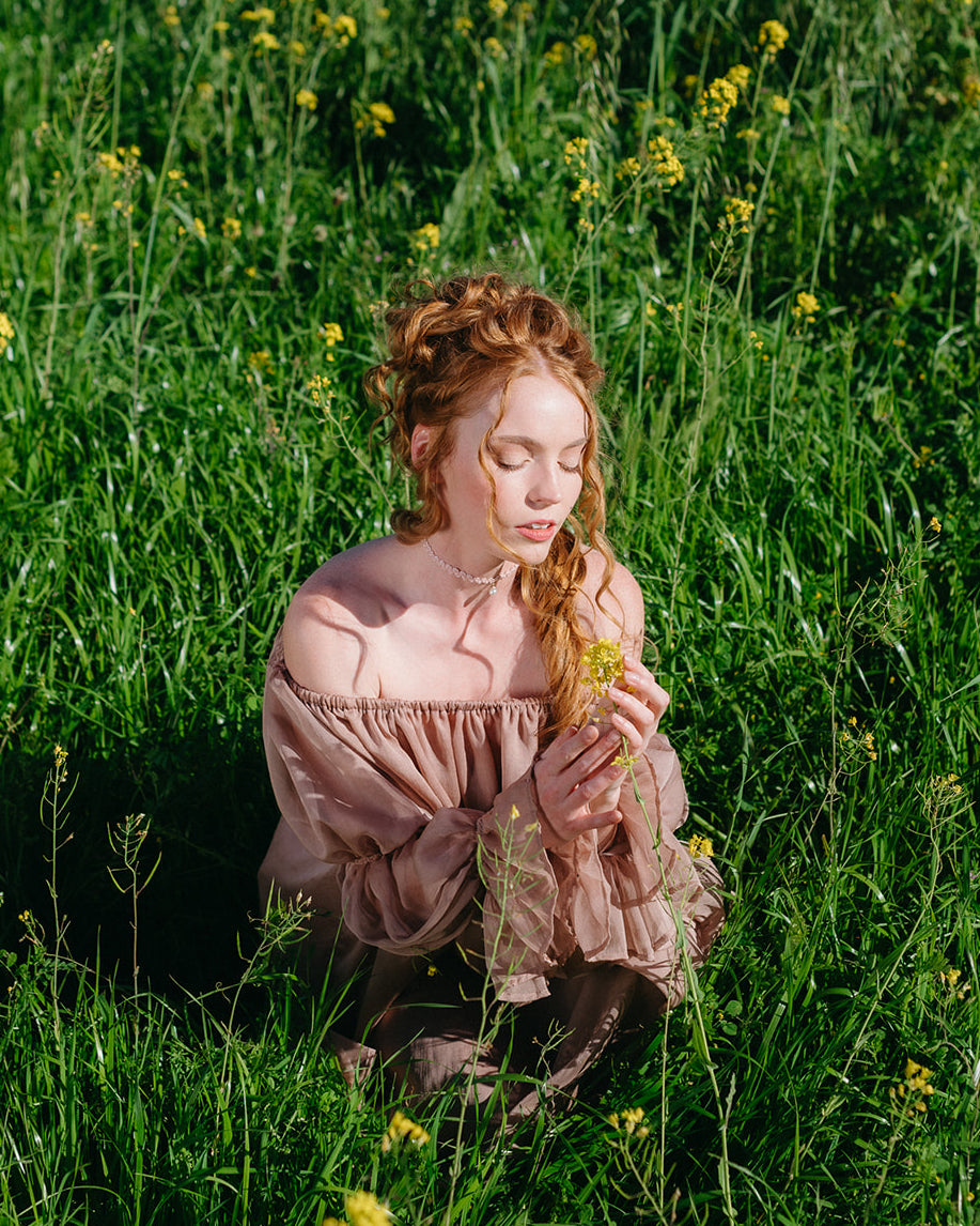 Rose Chiffon Chemise