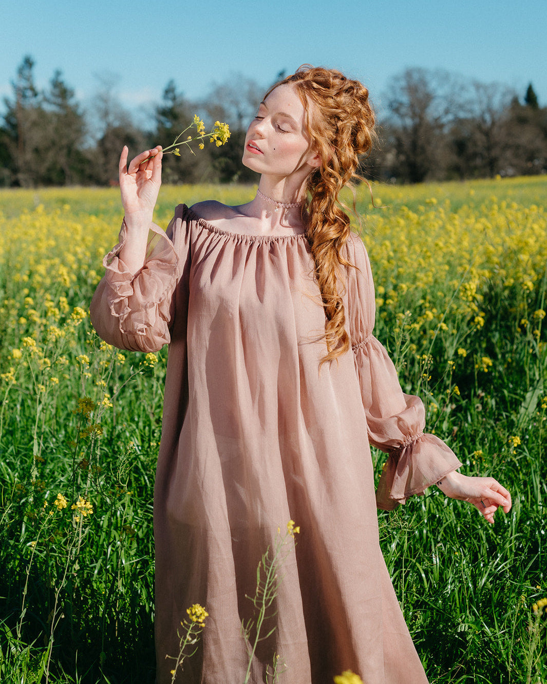 Rose Chiffon Chemise