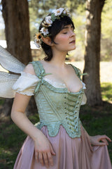 Mint Green Floral 18th Century Stays