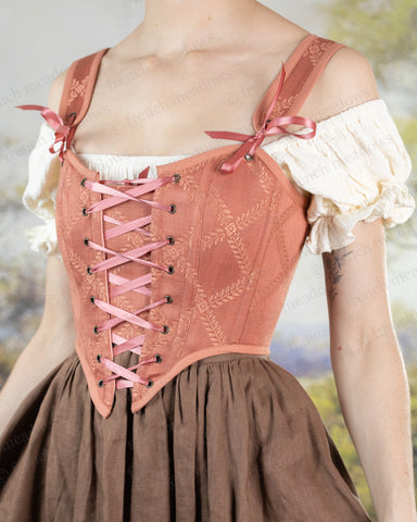 Rose Gold Jacquard Corset Top