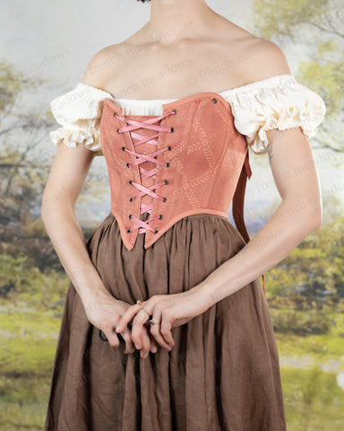 Rose Gold Jacquard Corset Top