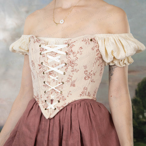 Rosey Ivory Floral Corset Top