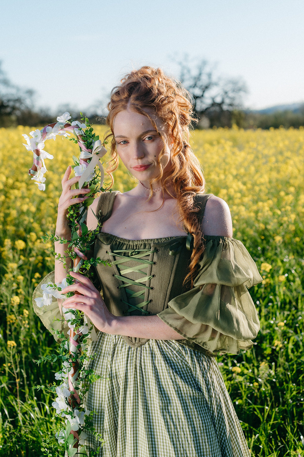 Sage Cotton Corset Top | Renaissance Bodice From French Meadows XXS Sage Cotton Corset Top | Renaissance Bodice From French Meadows XXS