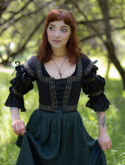 Black Ribbon Folk Bodice
