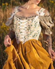Embroidered Daisies Corset