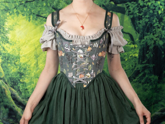 Handmade Dark Green Witchy Bodice